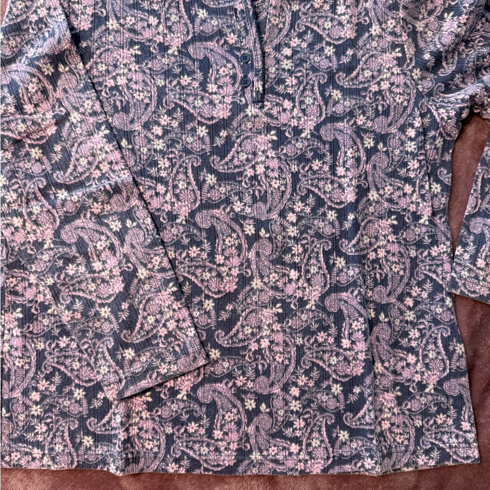 Blair Pink and Blue Buttoned Top